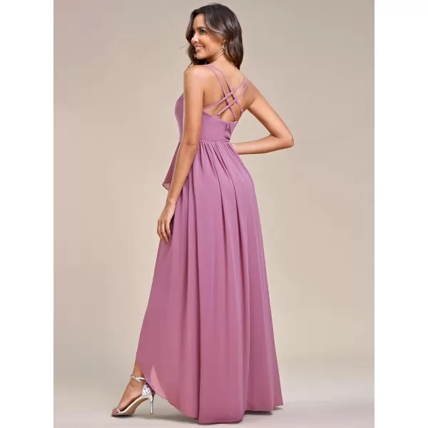 EverPretty Womens V Neck Adjustable Spaghetti Straps Open Back A Line FloorLength Bridesmaid Dress 01691Orchid