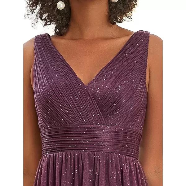 EverPretty Womens VNeckline Sexy Long A Line Evening Cocktail Dresses Burgundy US1010 Dark Purple