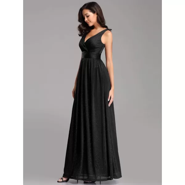 EverPretty Womens VNeckline Sexy Long A Line Evening Cocktail Dresses Burgundy US1014 Black
