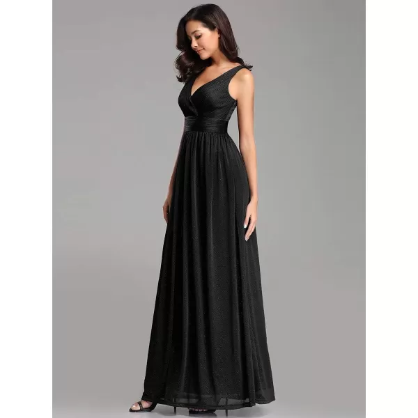 EverPretty Womens VNeckline Sexy Long A Line Evening Cocktail Dresses Burgundy US10One Size Black