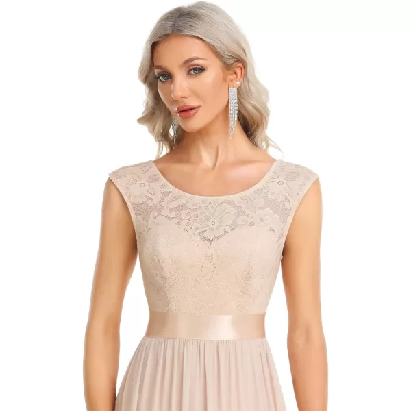 EverPretty Womens Womens Crew Neck Ruched Empire Wasit Bridesmaid DressesAblush