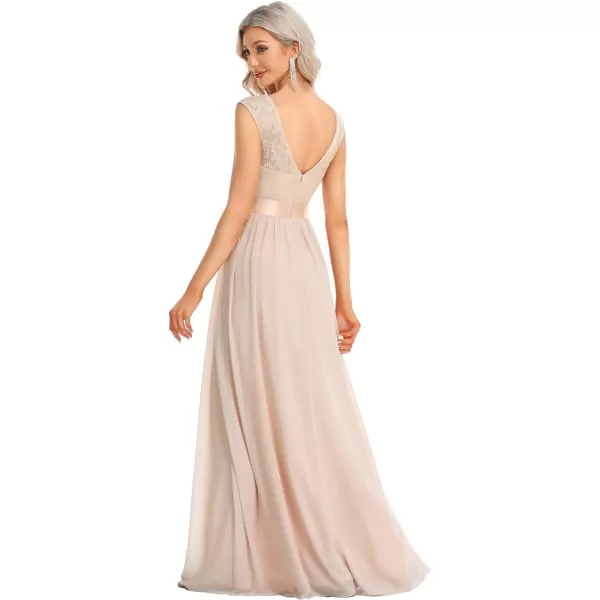 EverPretty Womens Womens Crew Neck Ruched Empire Wasit Bridesmaid DressesAblush