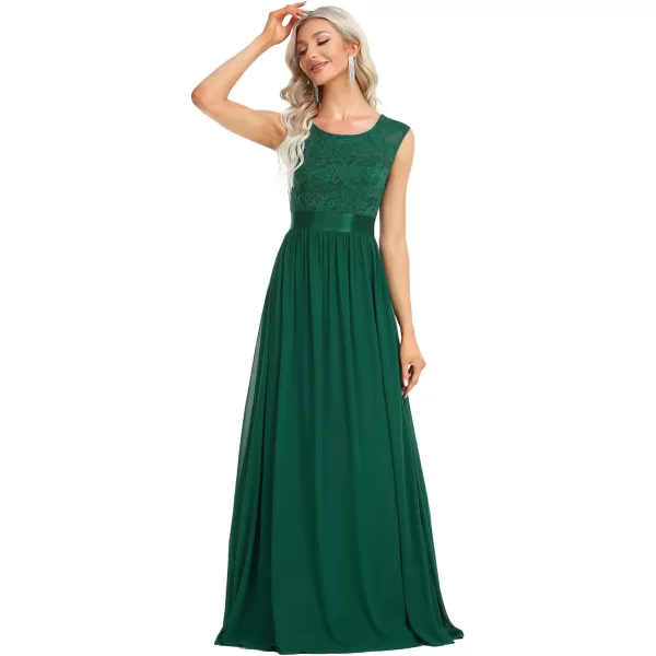 EverPretty Womens Womens Crew Neck Ruched Empire Wasit Bridesmaid DressesAgreen