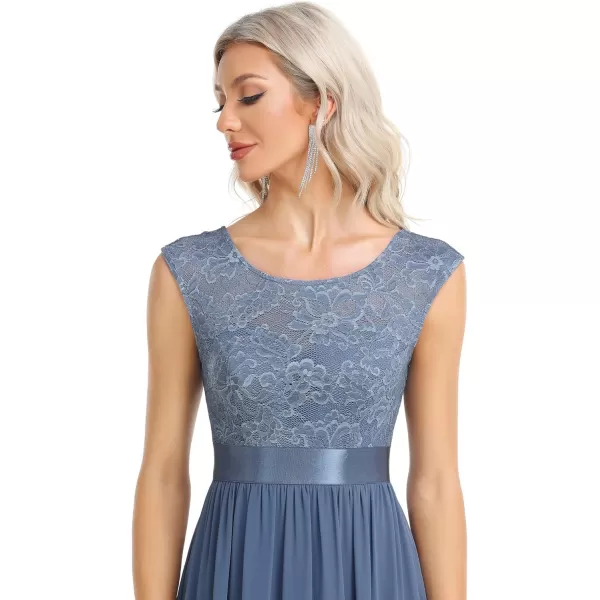 EverPretty Womens Womens Crew Neck Ruched Empire Wasit Bridesmaid DressesAhaze Blue