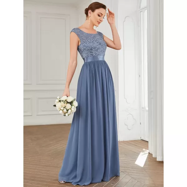 EverPretty Womens Womens Ruched Empire Wasit Bridesmaid Dresses 0646Haze Blue