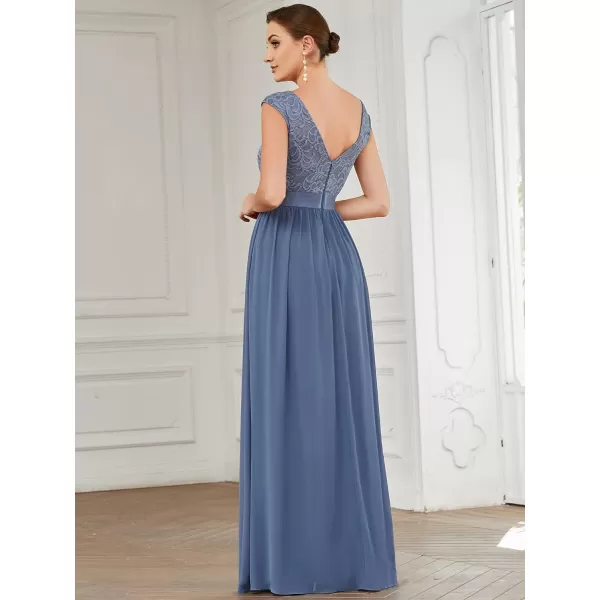 EverPretty Womens Womens Ruched Empire Wasit Bridesmaid Dresses 0646Haze Blue