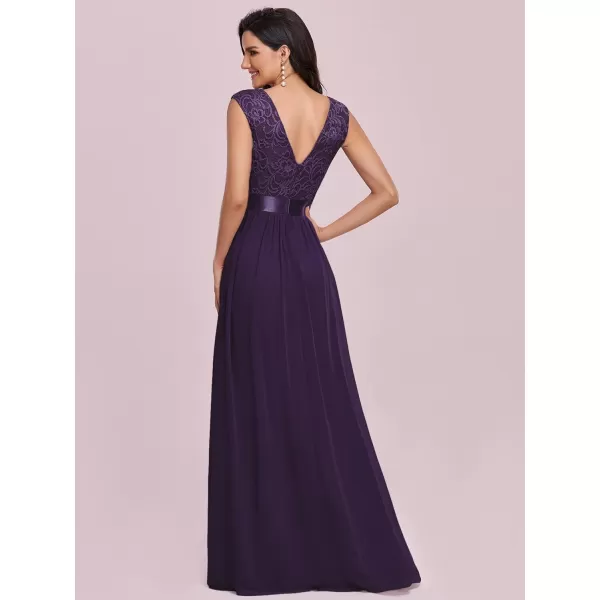 EverPretty Womens Womens Ruched Empire Wasit Bridesmaid Dresses 0646Purple