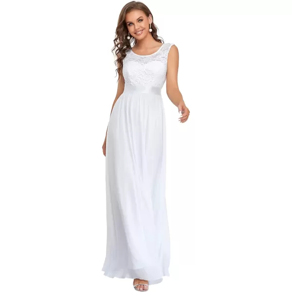EverPretty Womens Womens Ruched Empire Wasit Bridesmaid Dresses 0646White