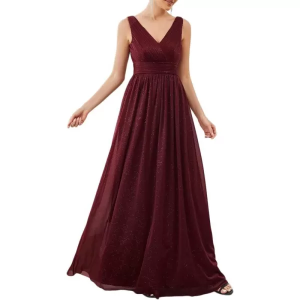 EverPretty VNeck Sexy Cocktail Party Dresses for Women 0Green US14Burgundy