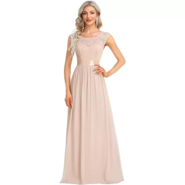 EverPretty Women Elegant 34 Sleeve Empire Waist Maxi Bridesmaid Dresses 07412Ablush