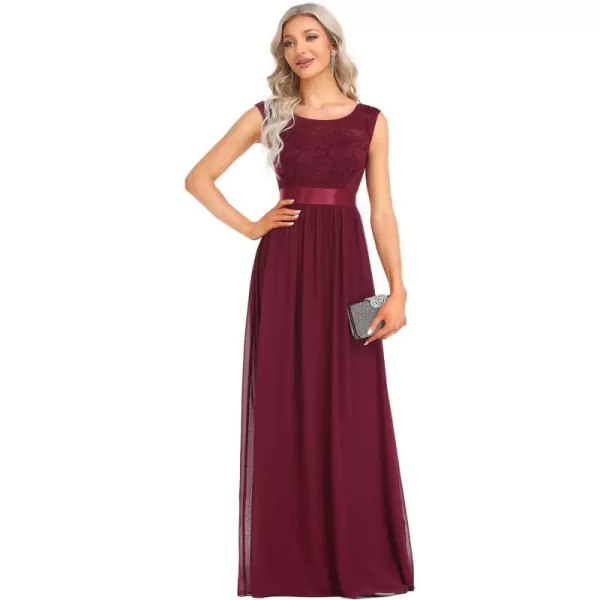 EverPretty Women Elegant 34 Sleeve Empire Waist Maxi Bridesmaid Dresses 07412Aburgundy