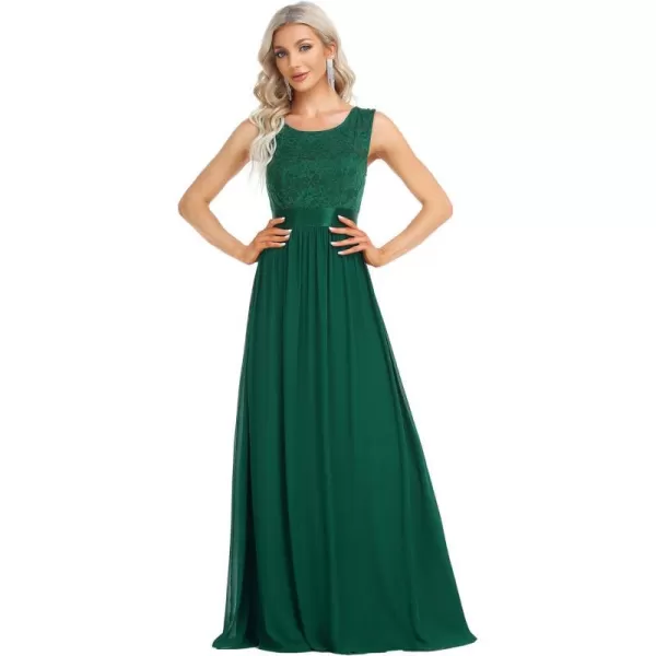 EverPretty Women Elegant 34 Sleeve Empire Waist Maxi Bridesmaid Dresses 07412Agreen