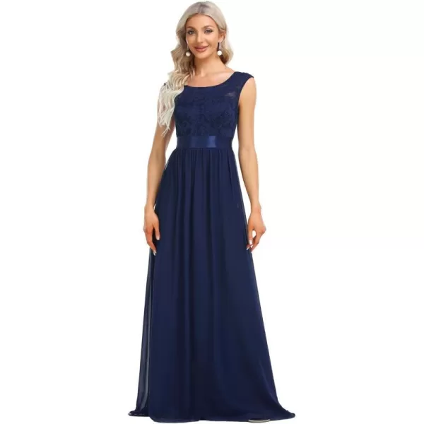 EverPretty Women Elegant 34 Sleeve Empire Waist Maxi Bridesmaid Dresses 07412Anavy Blue