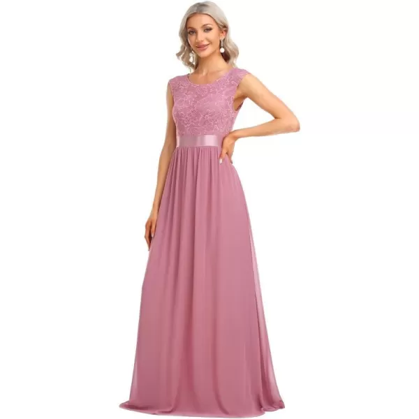 EverPretty Women Elegant 34 Sleeve Empire Waist Maxi Bridesmaid Dresses 07412Aorchid