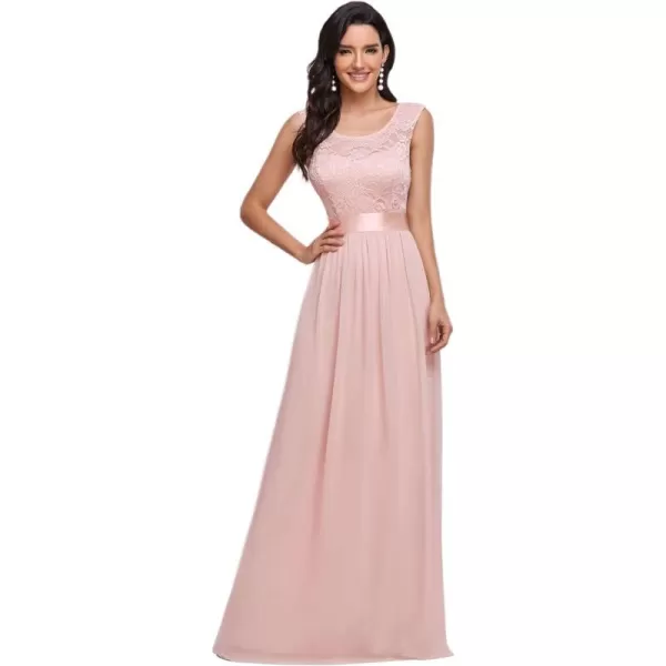 EverPretty Women Elegant 34 Sleeve Empire Waist Maxi Bridesmaid Dresses 07412Apink