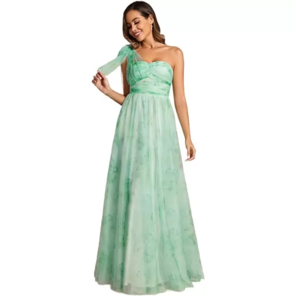 EverPretty Womens A Line Strapless Sleeveless Frenulum Bowknot Maxi Evening Dresses 02114Mint Green