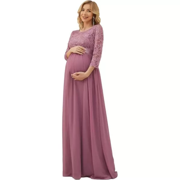 EverPretty Womens Chiffon 34 Sleeve Aline Lace Embroidery Maternity Dress 20797EYUSOrchid