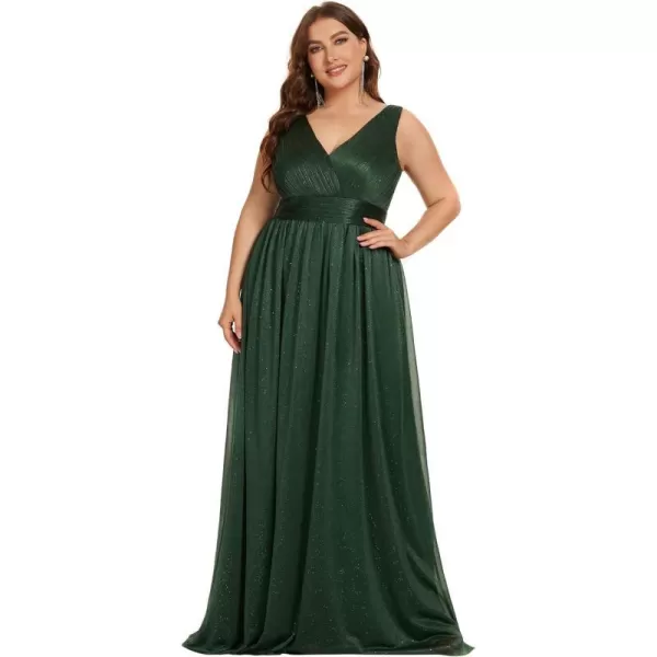 EverPretty Womens Custom VNeck Ruched Empire Wasit A Line Bridesmaid Dresses 07764Bdark Green