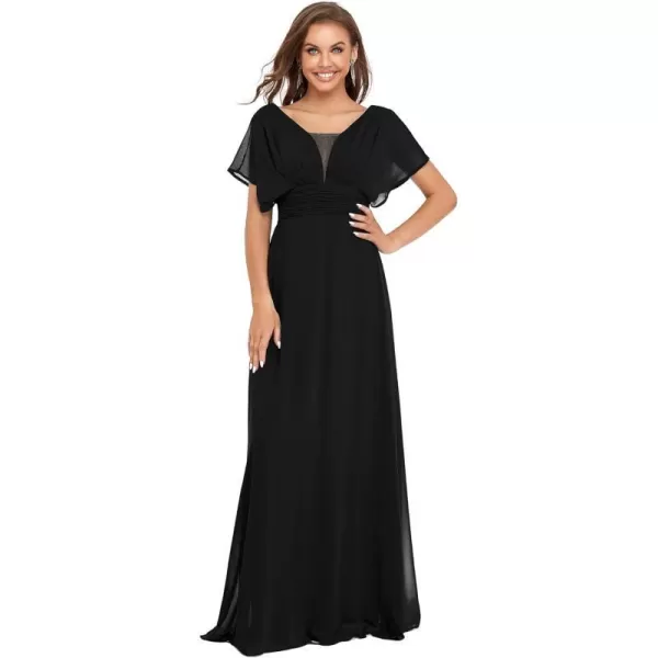 EverPretty Womens Elegant VNeck Formal Evening Dresses 7851Black