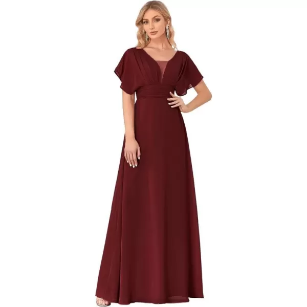 EverPretty Womens Elegant VNeck Formal Evening Dresses 7851Burgundy