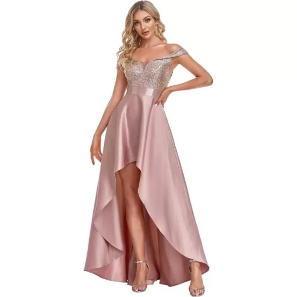 EverPretty Womens Off The Shoulder Sequin Satin Maxi Wedding Guest Dress 0063BOrchid