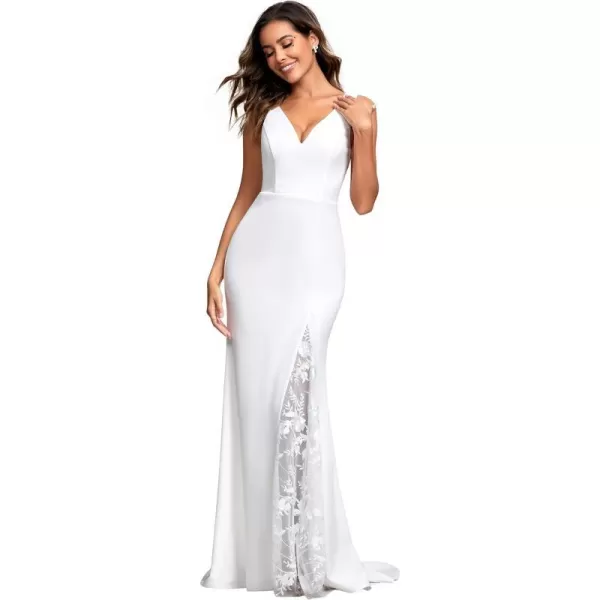 EverPretty Womens Sleeveless Bodycon Hollow Out Maxi Wedding Dress 01943White