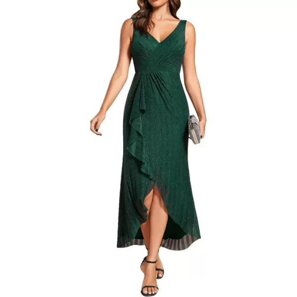 EverPretty Womens Summer Mermaid Sleeveless Glitter Midi Prom Dress Wedding Guest Dresses 02117Dark Green