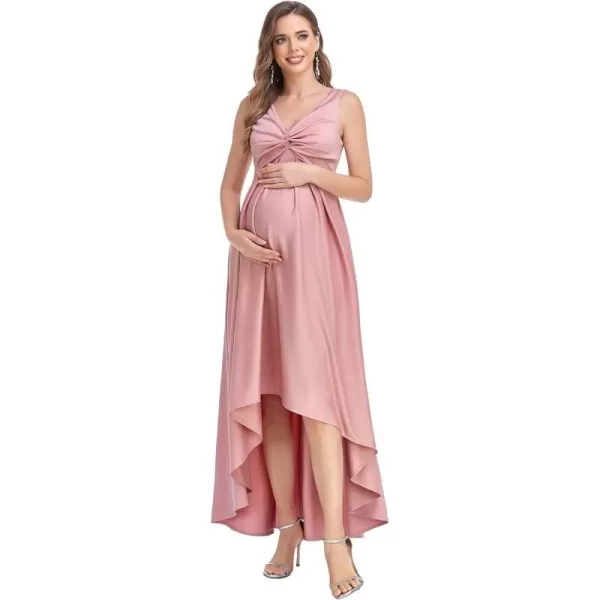 EverPretty Womens V Neck Sleeveless Pleated High Low Maternity Dress for Photoshoot 0290BEYDusty Rose