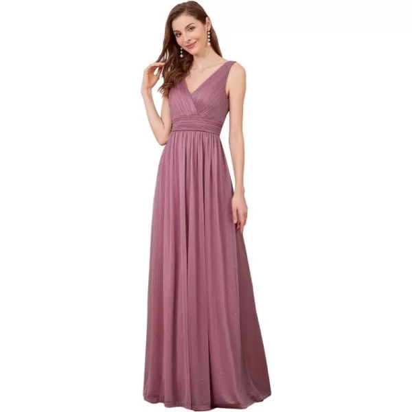 EverPretty Womens VNeckline Sexy Long A Line Evening Cocktail Dresses Burgundy US1022 Purple Orchid