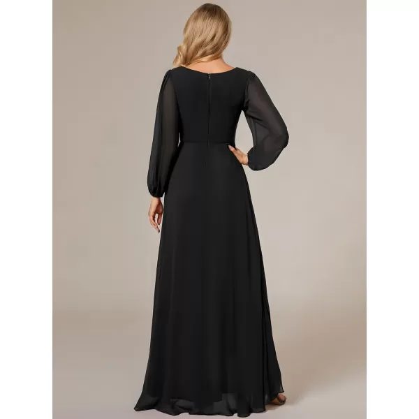 imageEverPretty Womens Fall Lantern Sleeve A Line High Low Bridesmaid Dresses 02043Black