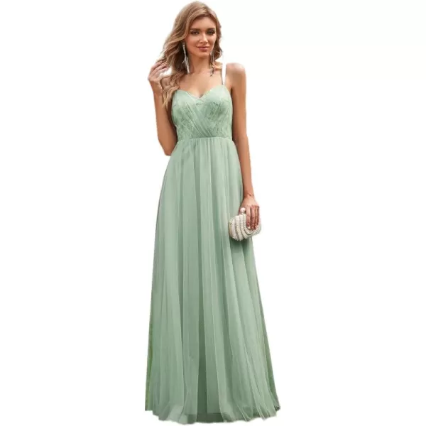 imageEverPretty Womens V Neck Sequin Sleeveless Summer Dresses Backless Bandage Floor Length Formal Dresses 02164Mint Green