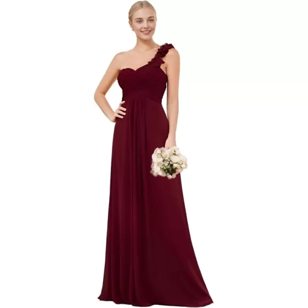 imageEverPretty Womens Sexy Chiffon One Shoulder Sweetheart Floor Length Pleated Wedding Geust Summer Formal Dresses 09768Burgundy