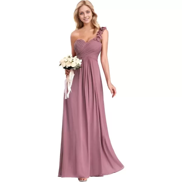 imageEverPretty Womens Sexy Chiffon One Shoulder Sweetheart Floor Length Pleated Wedding Geust Summer Formal Dresses 09768Orchid