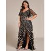 imageEverPretty Womens Plus Size Gorgeous A Line Sequin Embroidered Formal Evening Dress with Sleeves 02083DABlack Gold