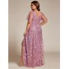 imageEverPretty Womens Plus Size Gorgeous A Line Sequin Embroidered Formal Evening Dress with Sleeves 02083DAOrchid