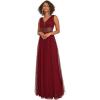 imageEverPretty Womens VNeck Pleated Sequin Sleeveless Tulle Long Evening Gowns 0062B