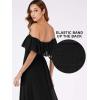 imageEverPretty Womens Elegant Off The Shoulder Side Split High Waist Flowy Chiffon Maxi Bridesmaid Dress 00968Black