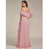 imageEverPretty Womens Elegant Off The Shoulder Side Split High Waist Flowy Chiffon Maxi Bridesmaid Dress 00968Dusty Rose