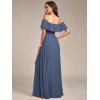 imageEverPretty Womens Elegant Off The Shoulder Side Split High Waist Flowy Chiffon Maxi Bridesmaid Dress 00968Stormy