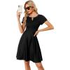 imageEverPretty Womens Rrhinestone Neckline Short Sleeves ALine Mini Summer 2023 Casual Dresses 01792