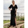 imageEverPretty Womens Short Sleeves Slit Pleated Bodycon Formal Dresses with Lotus Leaf 00014