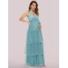 imageEverPretty Womens VNeck Bow Sash Tassel Tulle Maternity Evening Party Dress 20794EY