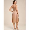 imageEverPretty Womens V Neck HiLo Sleeveless Glitter Pleated Ruffles Midi Cocktail Dress 54159Rose Gold