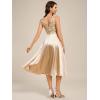 imageEverPretty Womens Satin Sequin Appliques A Line Midi Length Wedding Guest Dress with Pockets 02341Champagne