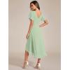 imageEverPretty Womens Summer Chiffon Pleated VNeck Short Wedding Guest Dress with Ruffled Sleeves 01923Mint Green