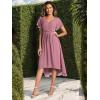 imageEverPretty Womens Summer Chiffon Pleated VNeck Short Wedding Guest Dress with Ruffled Sleeves 01923Orchid