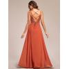imageEverPretty Womens Sexy Chiffon MultiWay Backless ALine Convertible Bridesmaid Dress 01692Burnt Orange