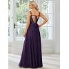 imageEverPretty Womens Sexy Chiffon MultiWay Backless ALine Convertible Bridesmaid Dress 01692Dark Purple