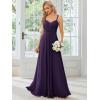 imageEverPretty Womens Sexy Chiffon MultiWay Backless ALine Convertible Bridesmaid Dress 01692Dark Purple