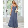 imageEverPretty Womens Sexy Chiffon MultiWay Backless ALine Convertible Bridesmaid Dress 01692Dusty Navy